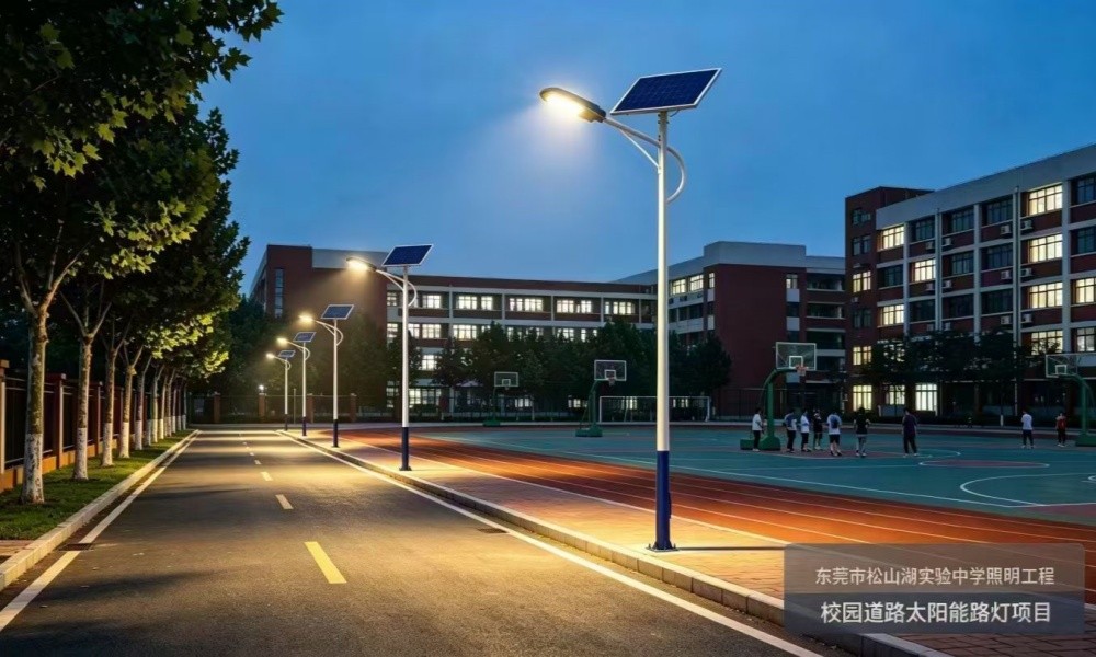 东莞市松山湖实验中学校园道路太阳能路灯项目